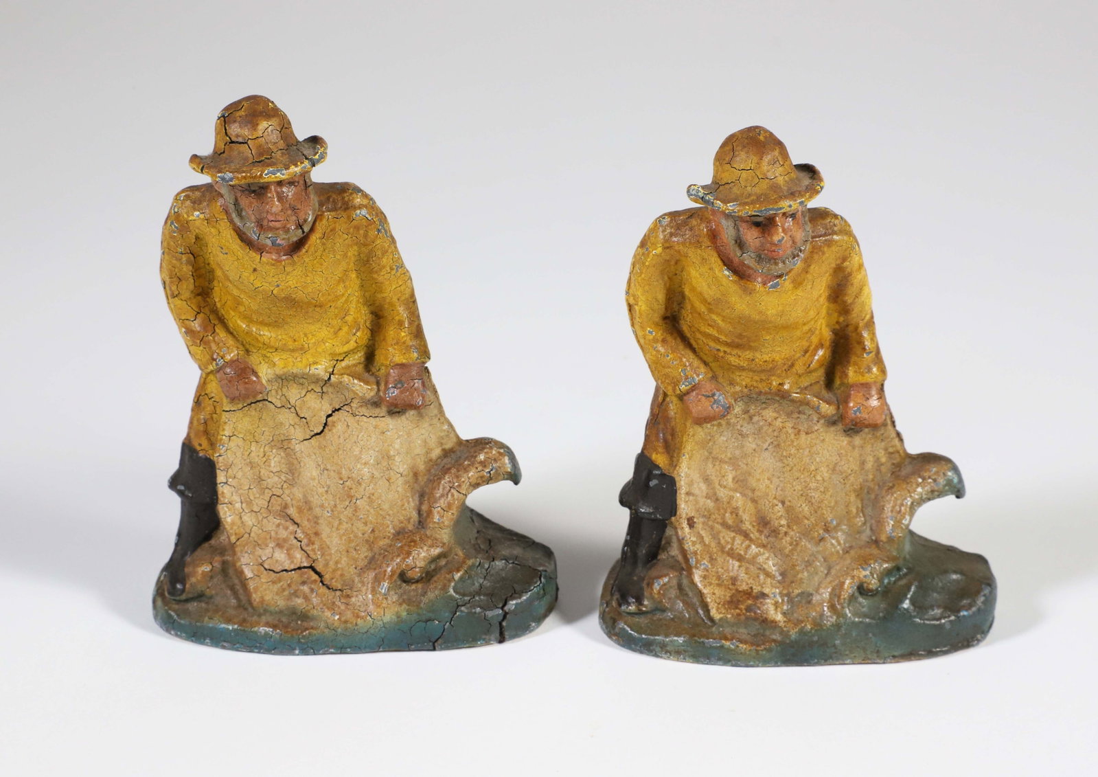 Pair of Polychrome Painted Old Salt Bookends (1 of 4)