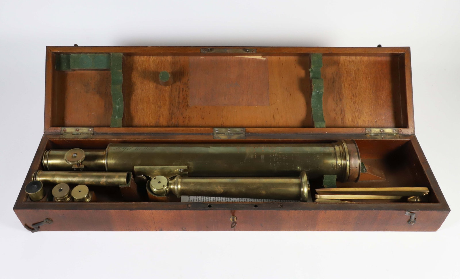 Simon Plossl of Wien Brass Telescope in Fitted Box with Tripod Stand, 19th Century (1 of 5)
