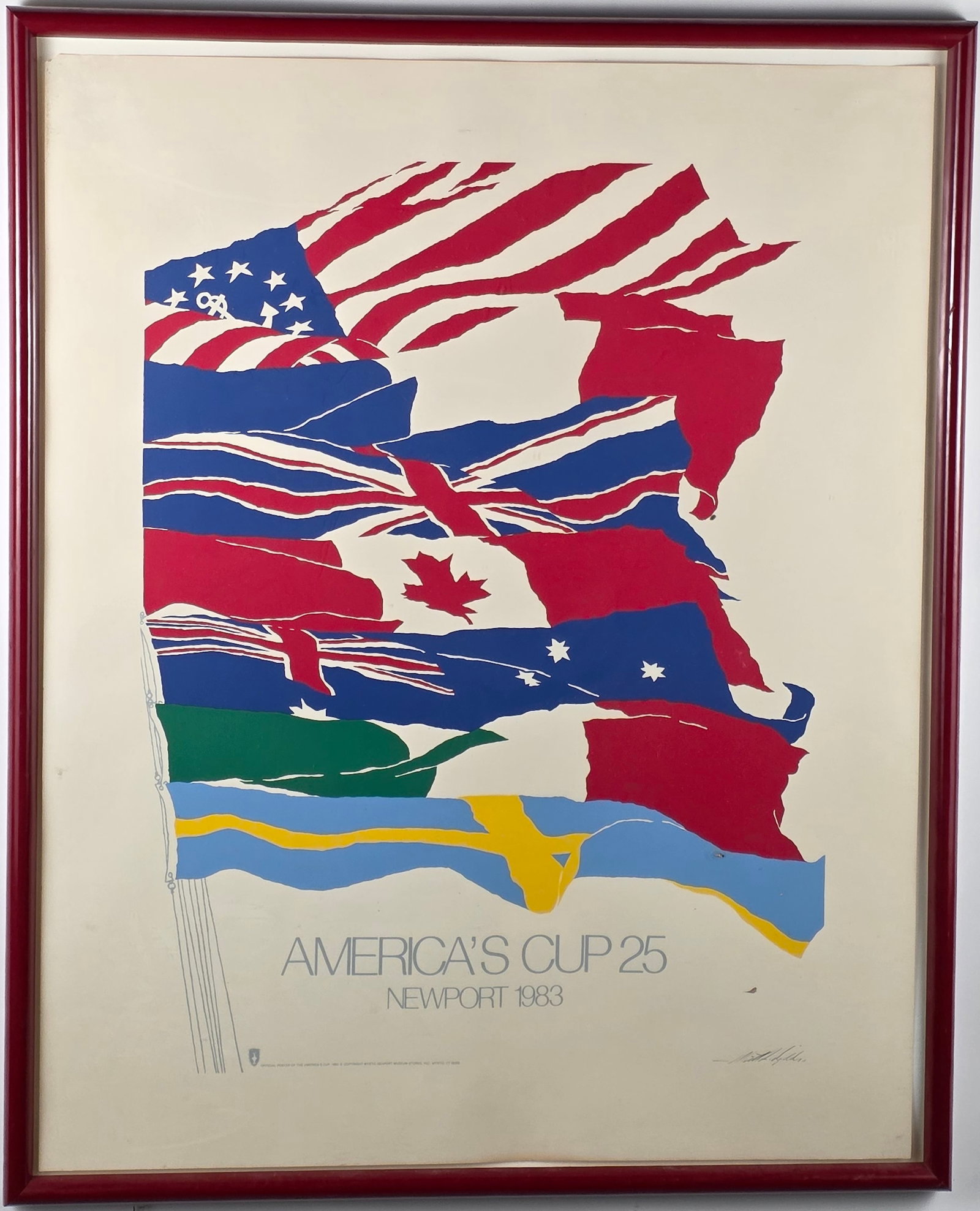 Vintage America’s Cup 25 Advertising Silk Screen Poster (1 of 5)