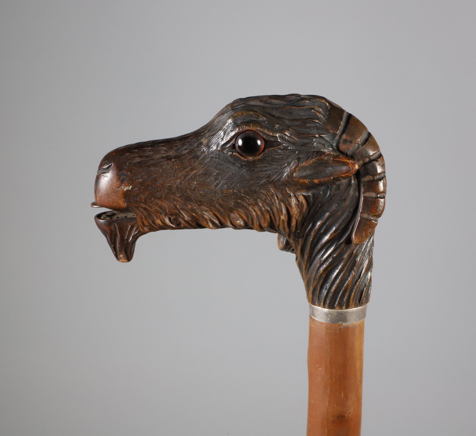 Carved Mechanical Wood Mountain Goat Walking Stick (1 of 9)