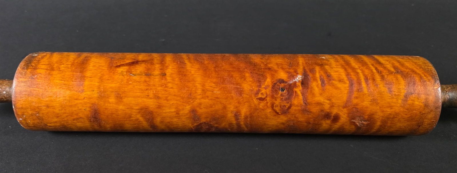 Antique American Solid Tiger Maple Rolling Pin - 3