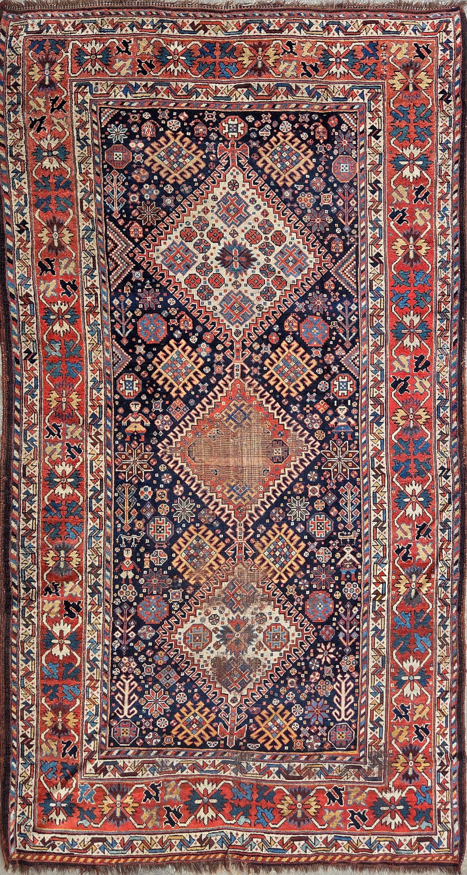 Antique Hand Knotted Tribal Kazak Carpet: Antique Hand Knotted Tribal Kazak Carpet 11 ft. x 5 ft. 10 in.