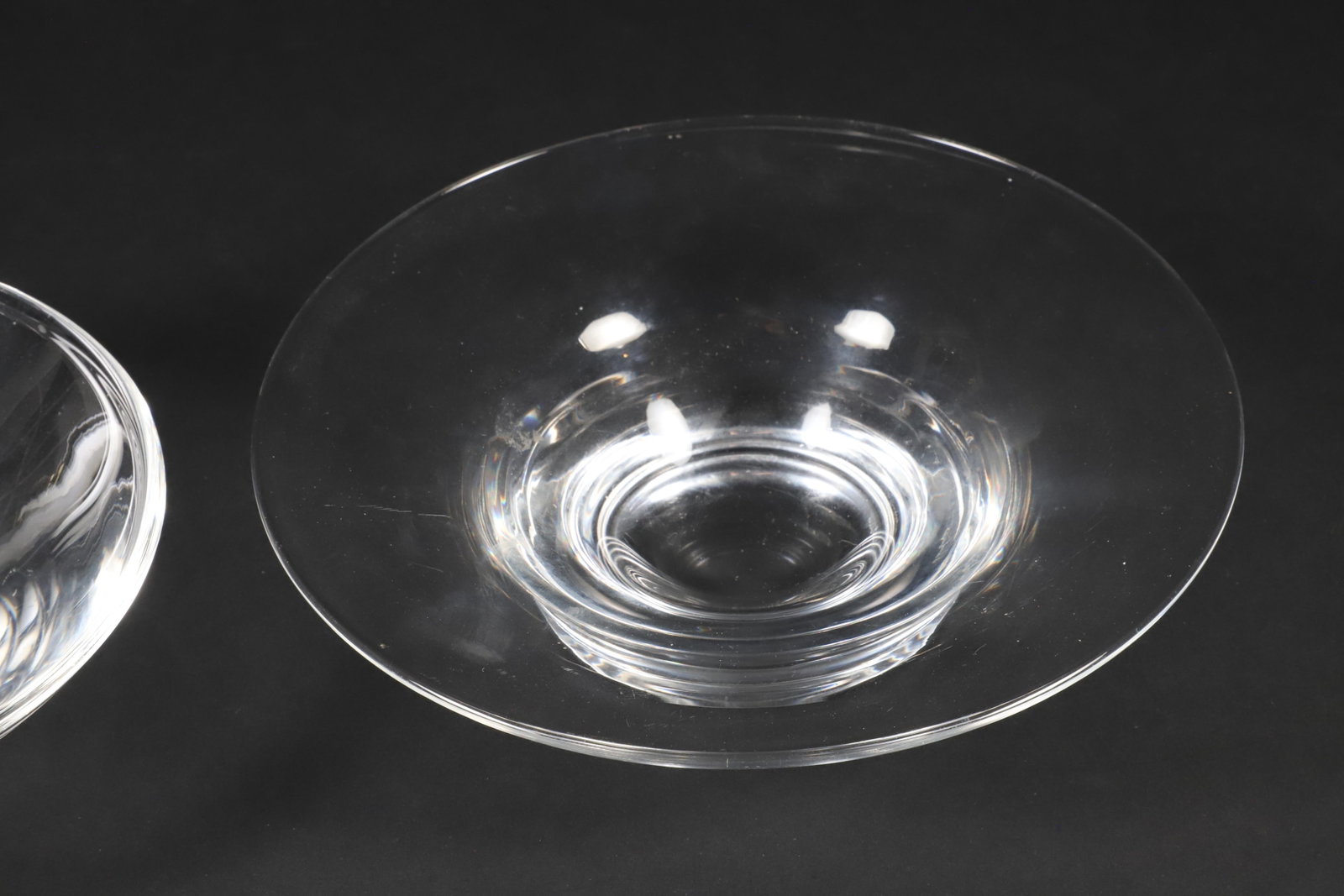 Two Signed Steuben Clear Crystal Dishes - 3