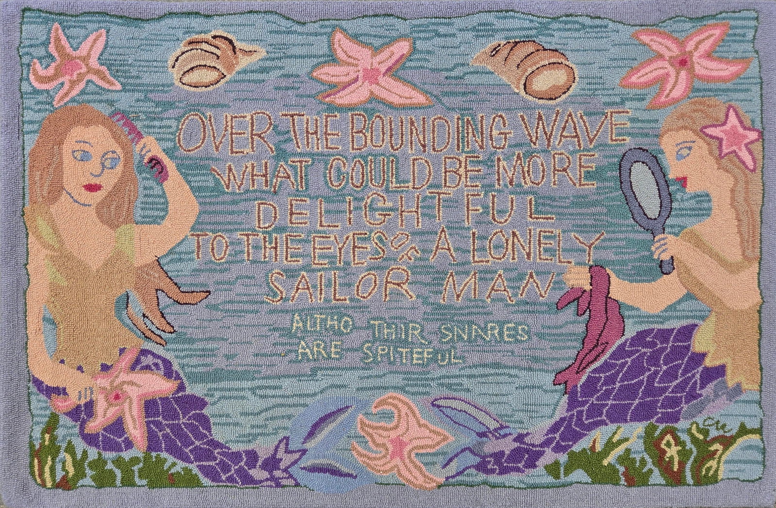 Claire Murray Mermaid Hooked Rug (1 of 7)