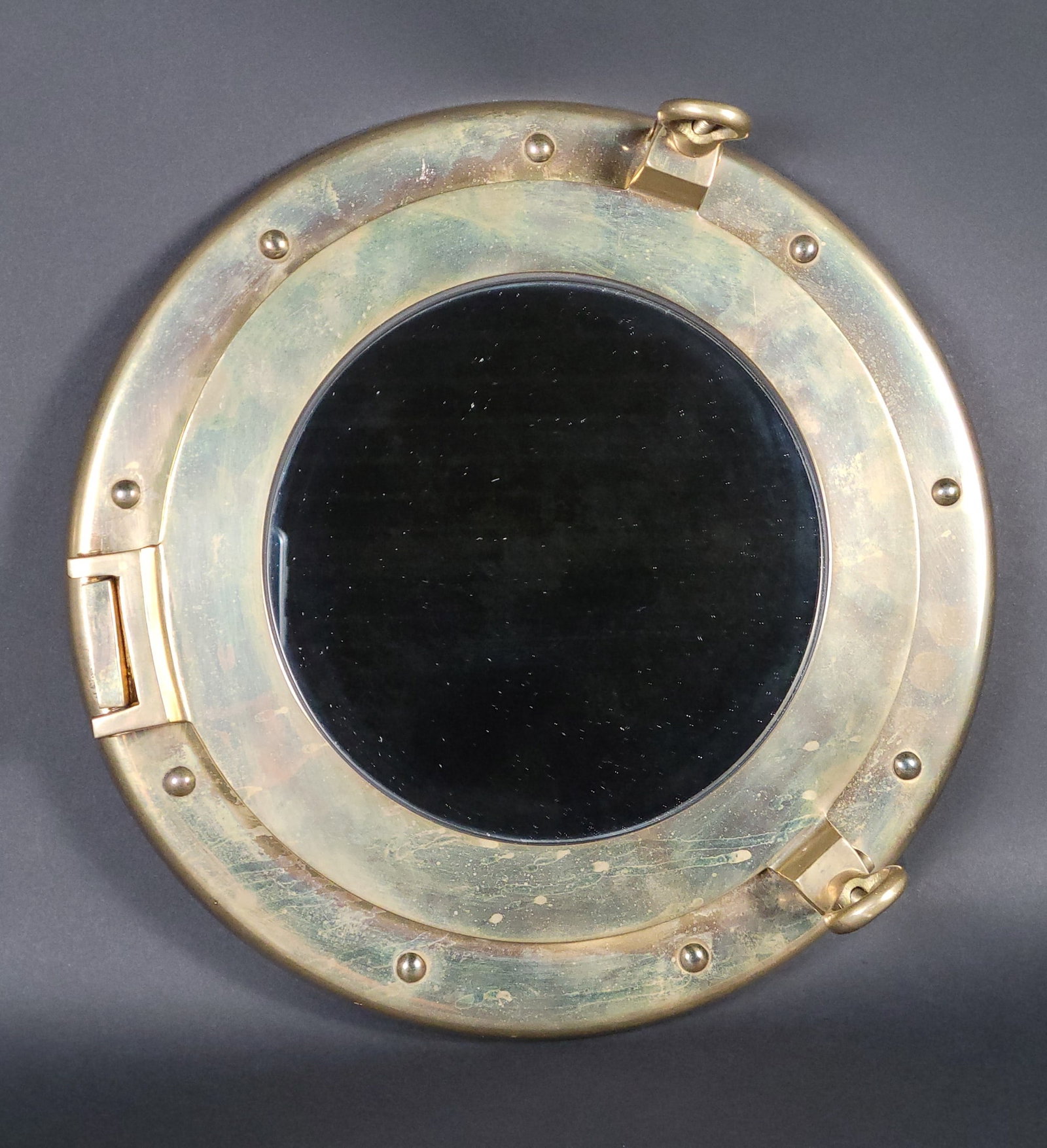 Vintage Brass Nautical Porthole Style Mirror (1 of 3)
