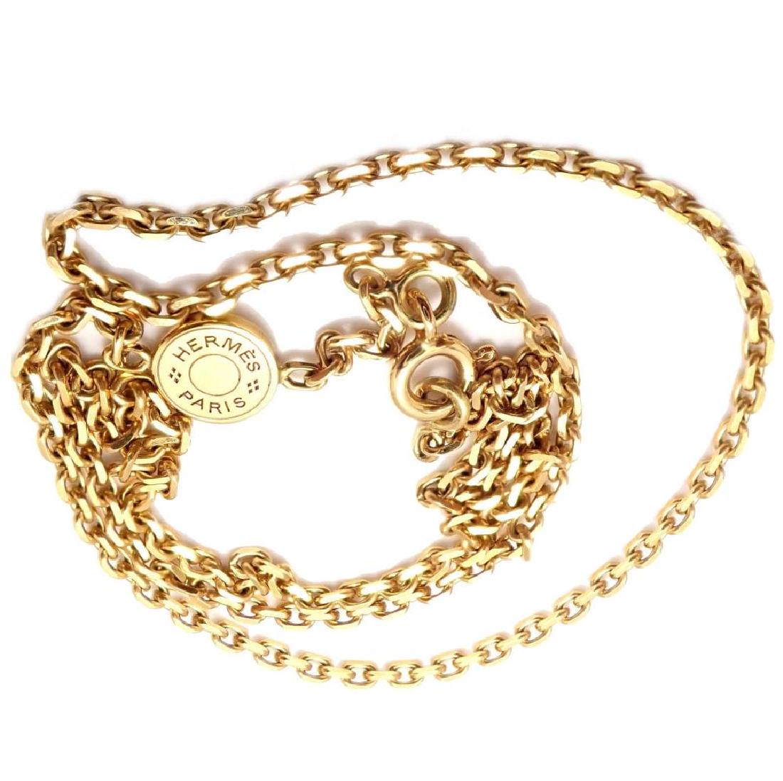 Authentic! Hermes 18k Yellow Gold Signature Logo Chain (1 of 4)
