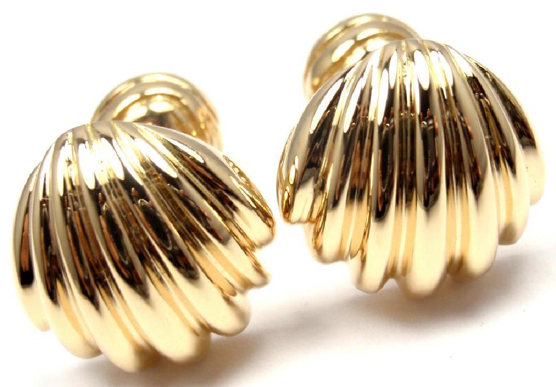 Tiffany & Co 18k Yellow Gold Scalloped Shell Cufflinks (1 of 4)