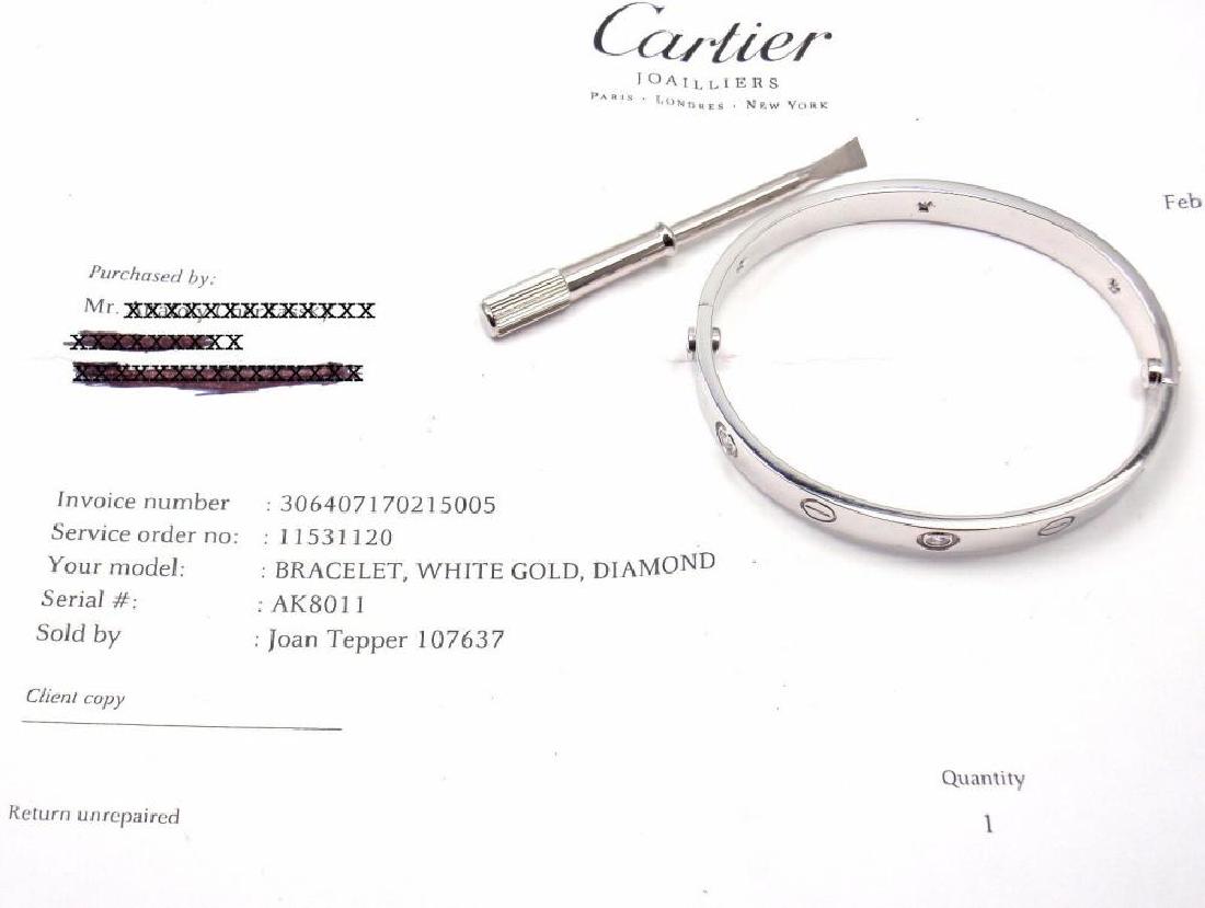 Authentic! Cartier 18k White Gold Love 6 Diamond Bangle (1 of 4)