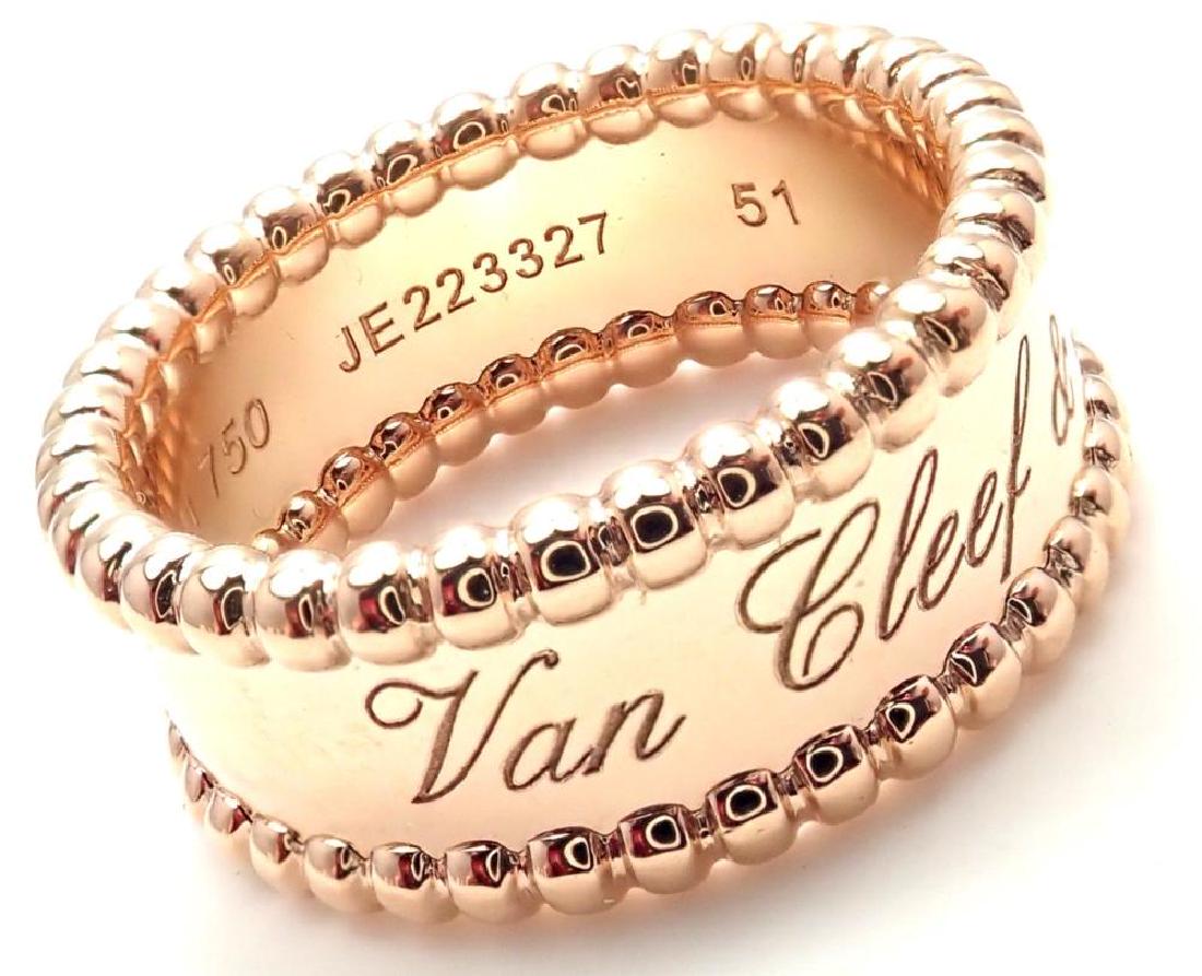 Authentic! Van Cleef & Arpels 18k Rose Gold Perlee Band (1 of 4)