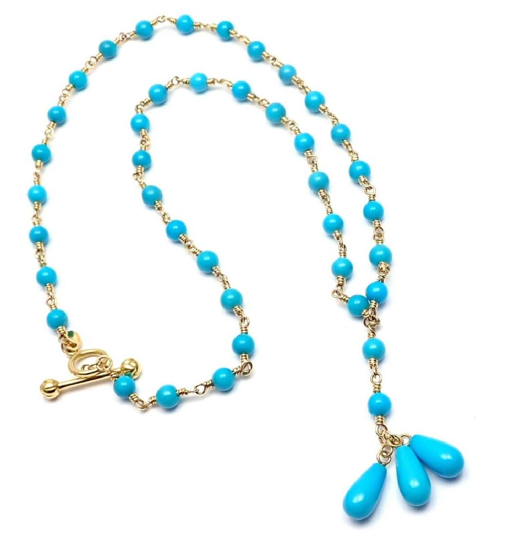 Authentic Tiffany & Co 18k Yellow Gold Turquoise Bead (1 of 4)