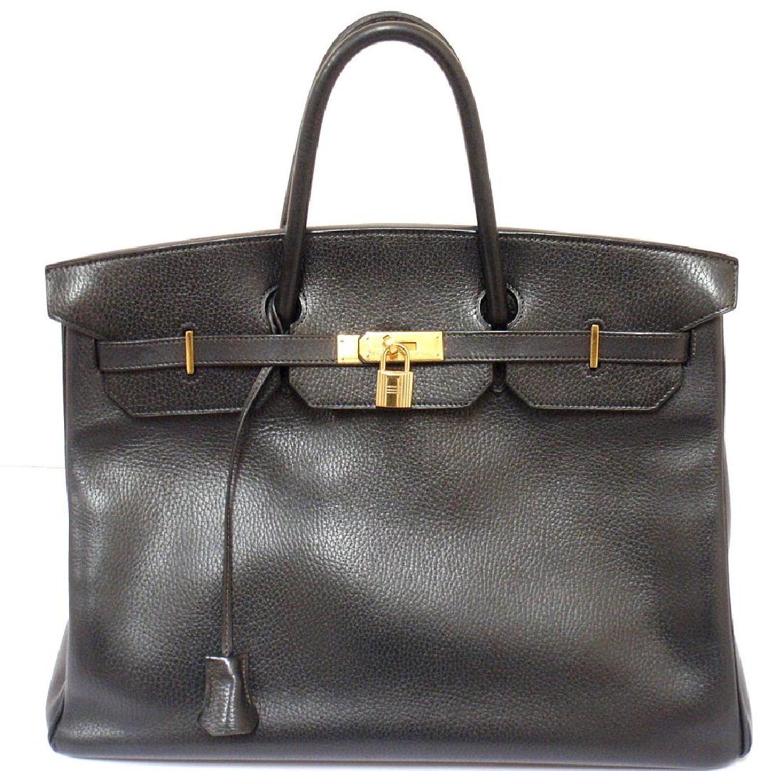 Authentic Great Condition Hermes 40cm Black Courchevel (1 of 4)