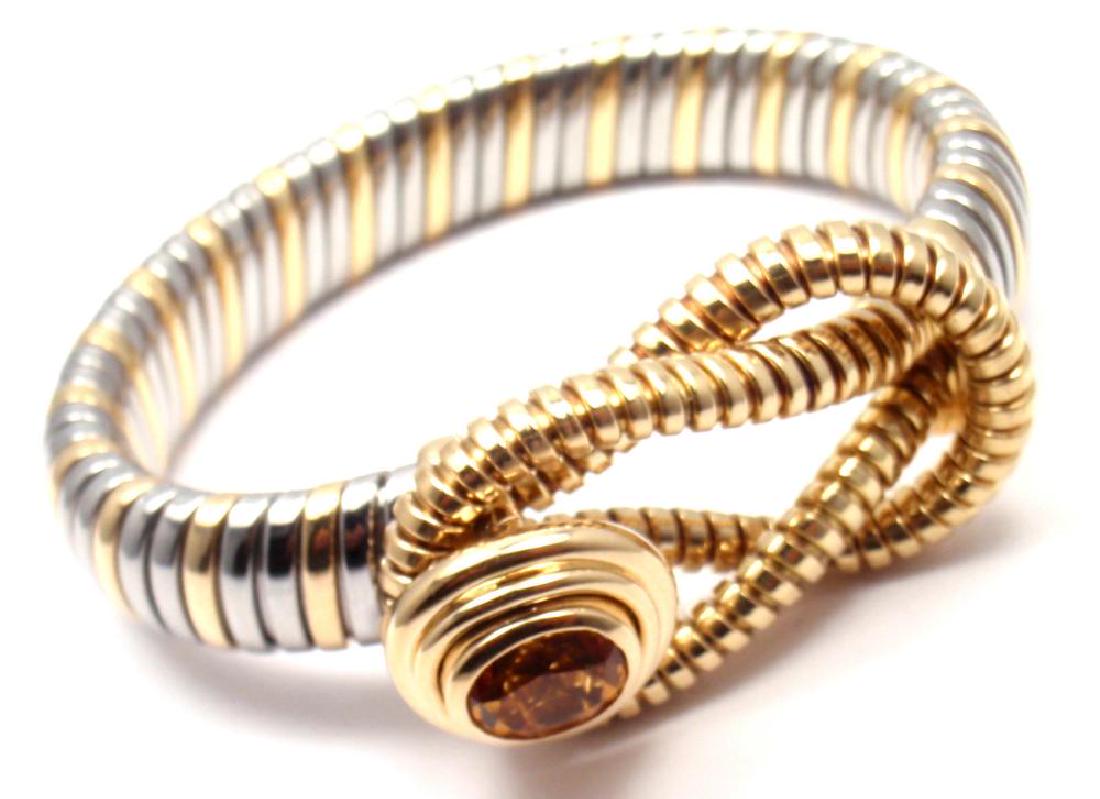 Cartier 18k Yellow Gold & Stainless Steel Citrine Knot (1 of 4)