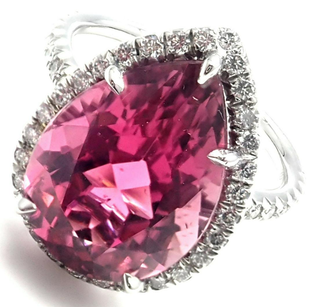 Tiffany & Co Plat Diamond Pink Tourmaline Ring (1 of 10)