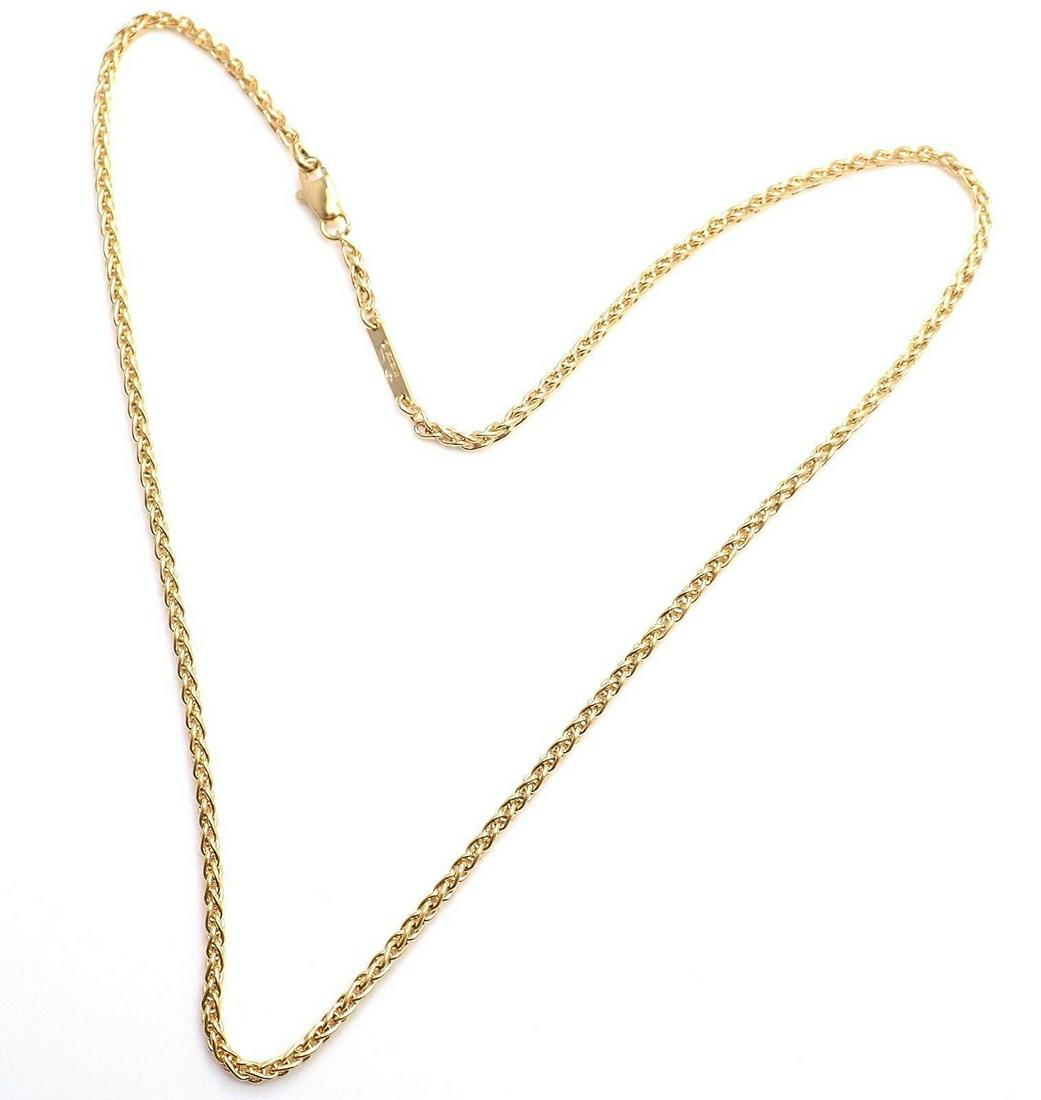 Cartier 18K Yellow Gold Classic Wheat Chain Necklace: Metal: 18k Yellow Gold Measurements: Length: 16.5"Width: 2mm Weight: 11.5 grams Hallmarks: Cartier 750 D94320 1991