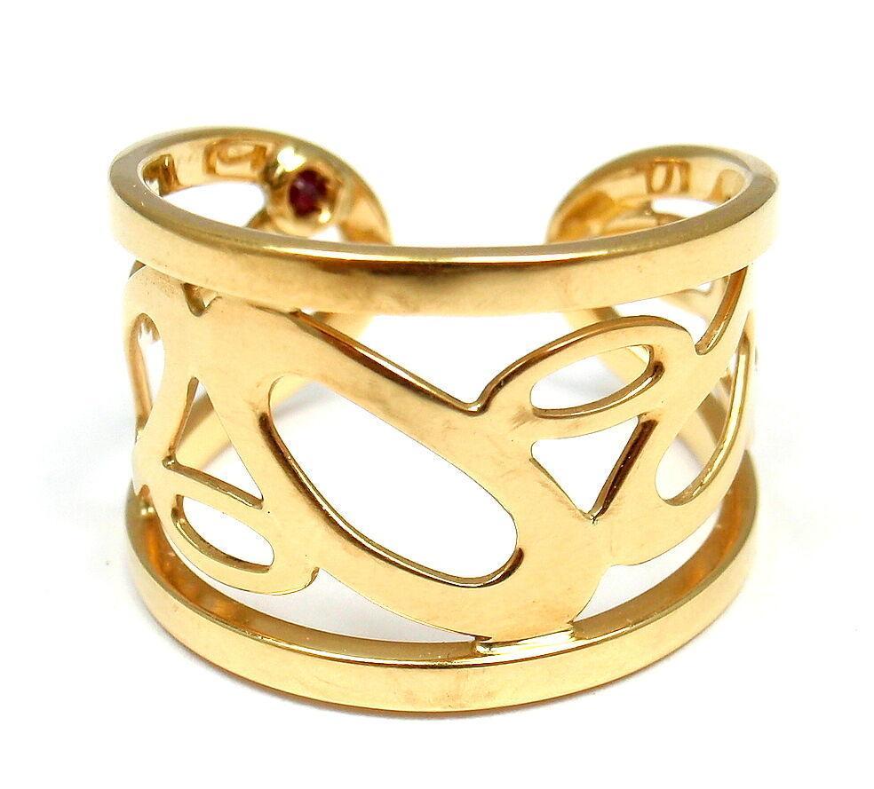 Roberto Coin Chic Shine 18K Gold Wide Cuff Ring (1 of 3)