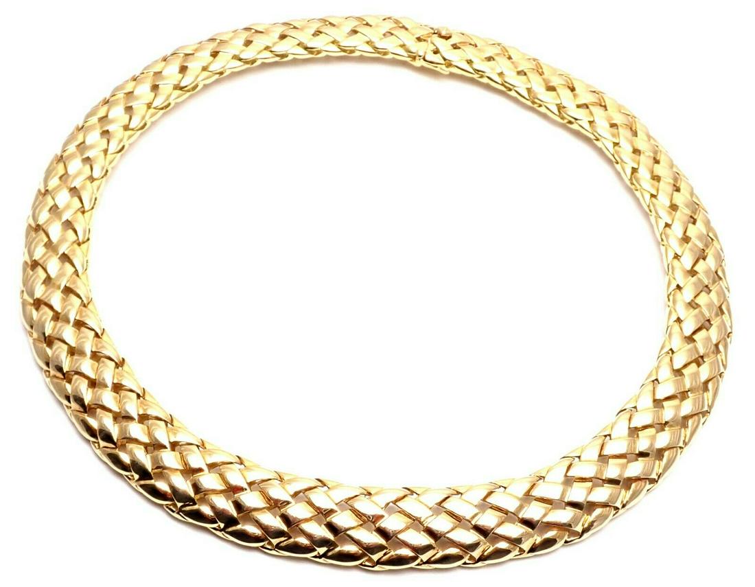Van Cleef & Arpels 18k Yellow Gold Weave Wide Choker (1 of 9)