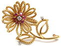 Vintage Tiffany & Co 14k Yellow Gold Diamond Ruby