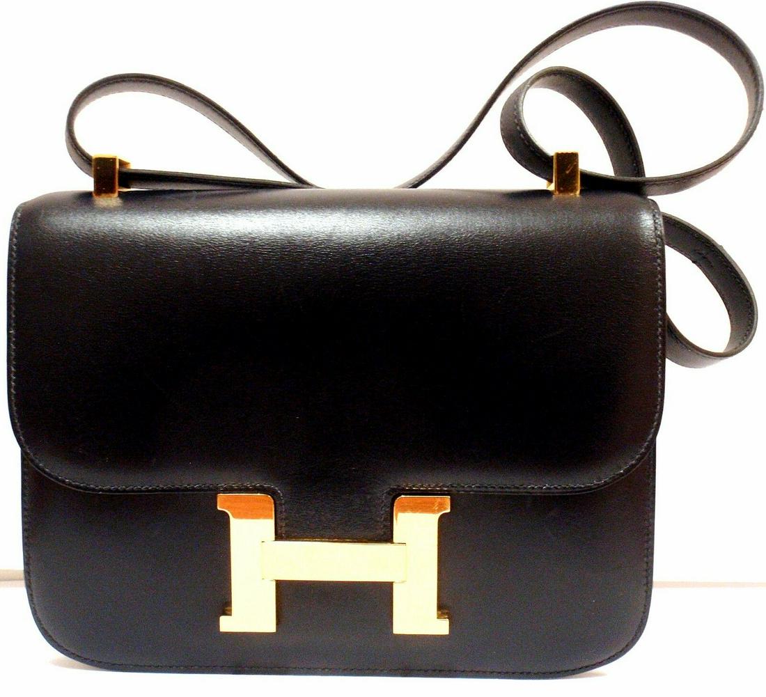 HERMES 23CM DARKEST NAVY BOX LEATHER GHW CONSTANCE (1 of 11)