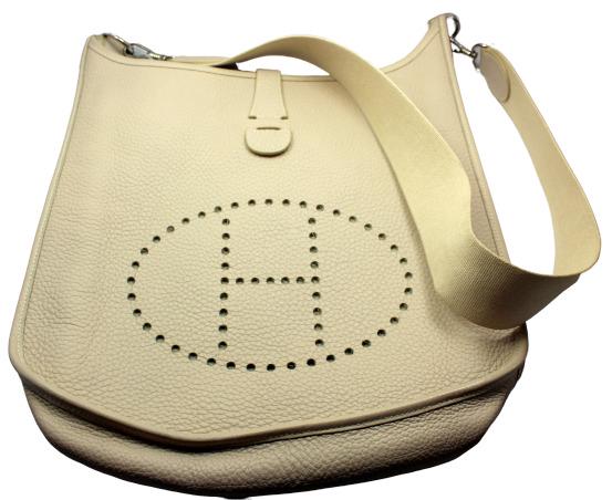 Hermes Evelyne Cream White Clemence Leather GM Handbag (1 of 20)