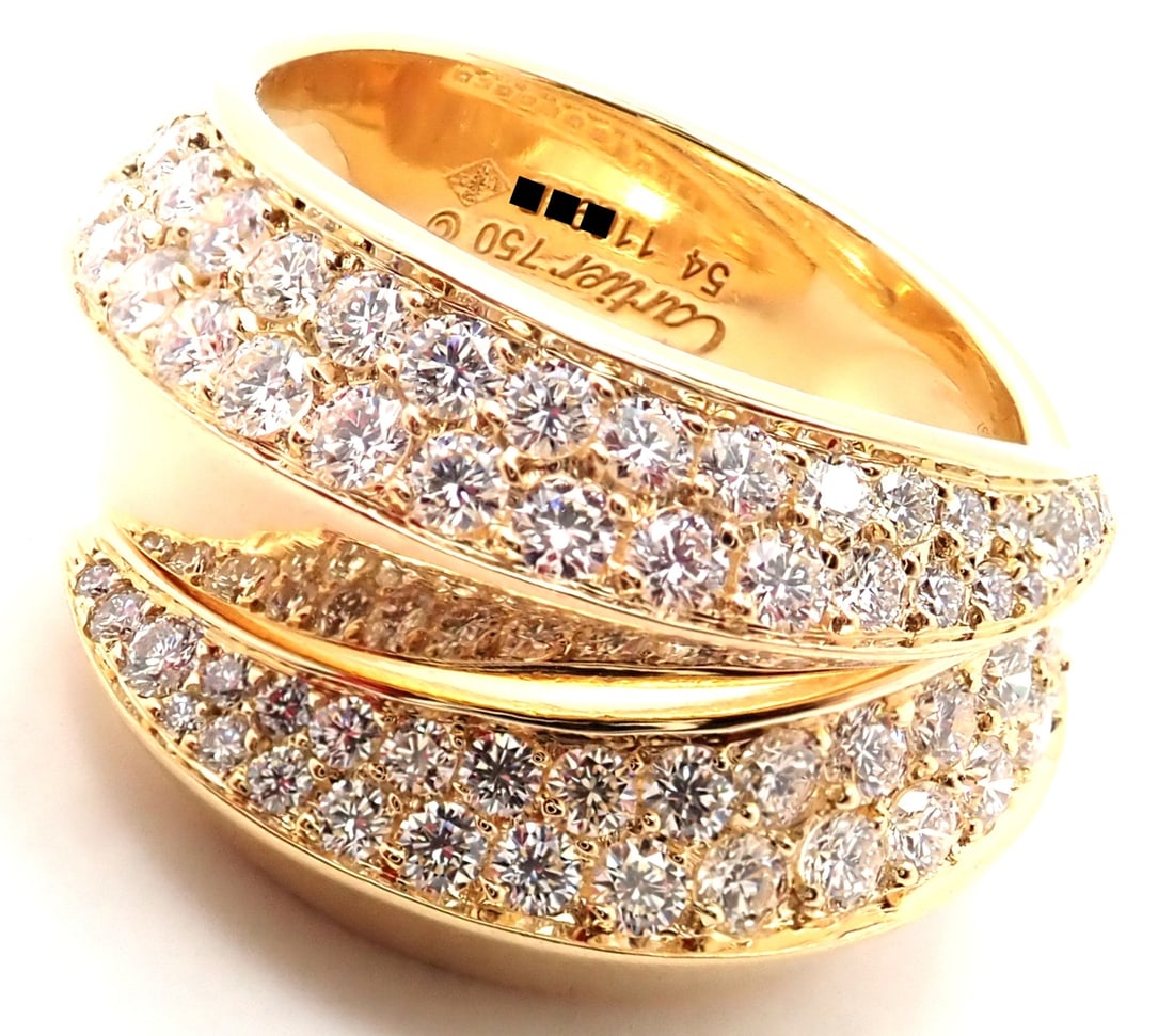 Cartier Panthere Griffe 18k Yellow Gold 2.50ctw Diamond Band Ring: About This Piece: