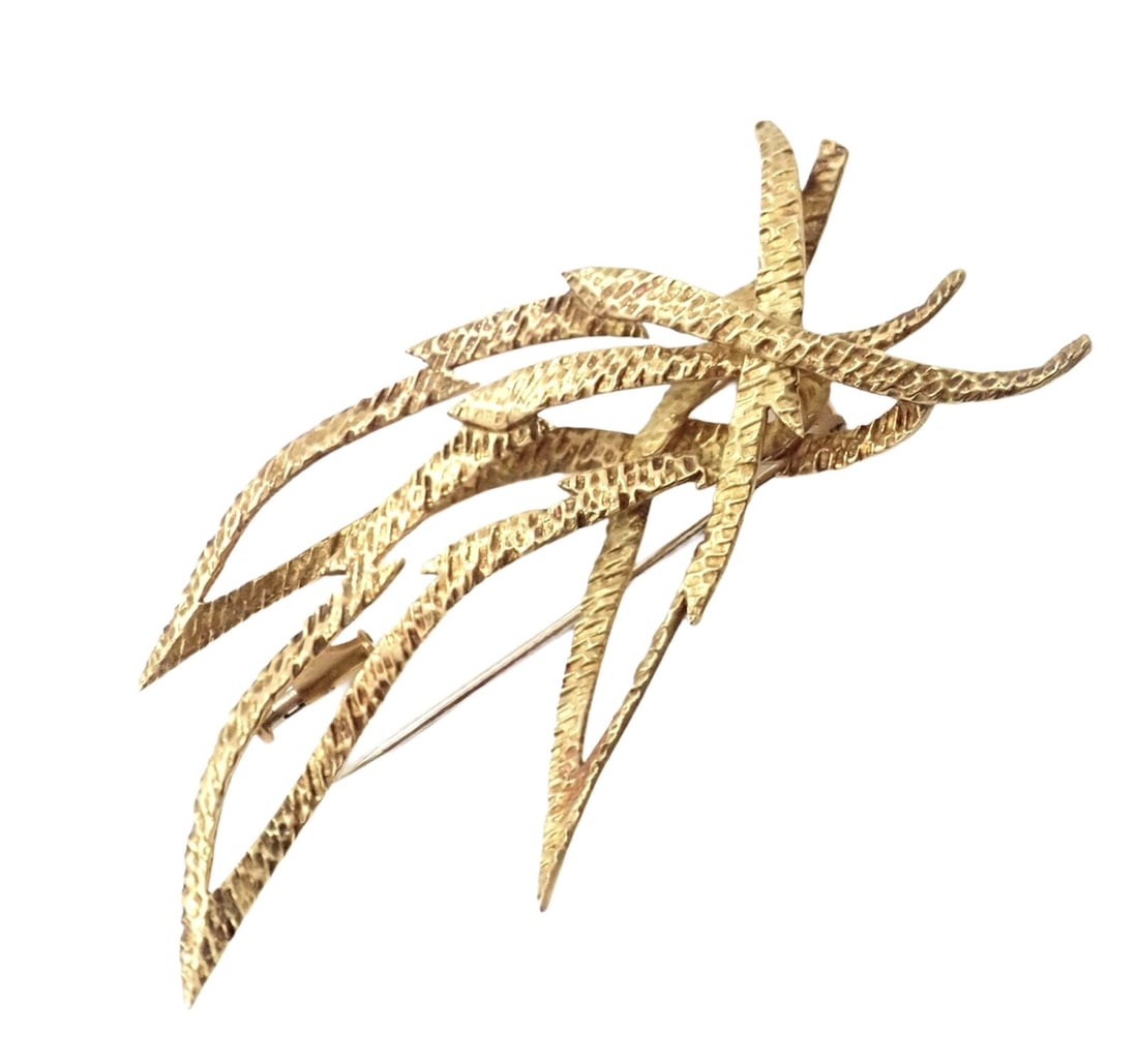 Vintage Hermes Paris 18k Yellow Gold Starburst Comet Brooch Pin: About This Piece: