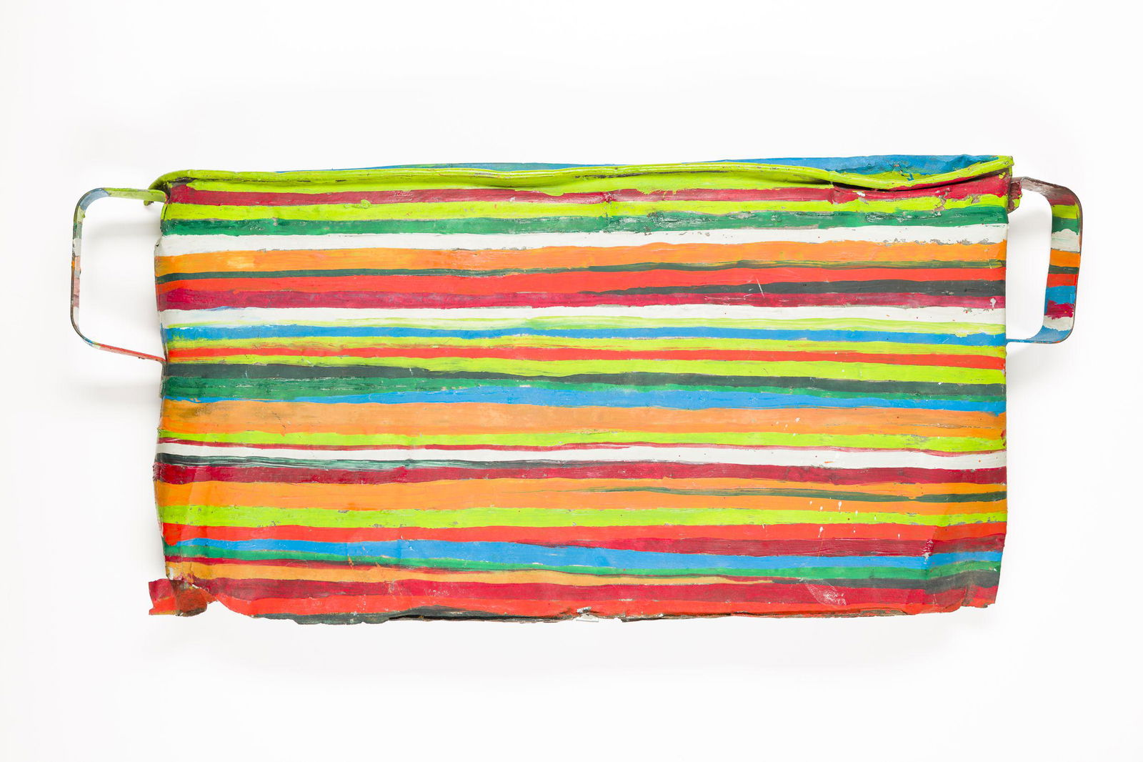 Wurm, Erwin: Untitled, 1987 Painted metal Lower left signed and dated 12,6 x 27,6 Provenance: Institutional collection Vienna. Erwin Wurm captures the eyes of a broad audience by integrating everyday objects into