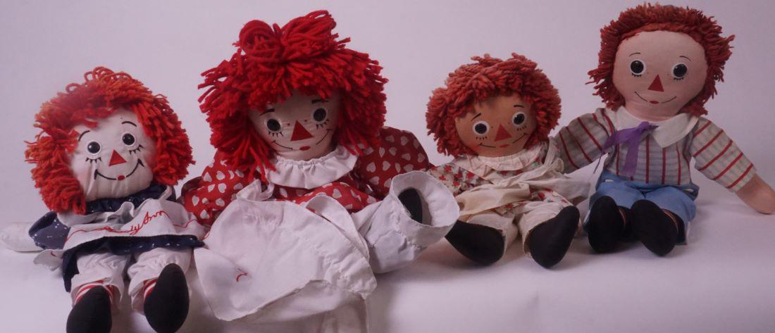 Lot of Raggedy Ann & Raggedy Andy Dolls (2) Knickerbocker (1 of 1)