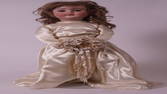 Victorian German Bisque Doll 24" in bridal gown