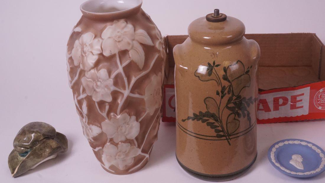 Lot of 4 Misc. pieces Phenoix Glass Vase & CERSMIC LAMP BASE (1 of 2)