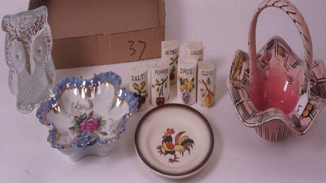 Lot of Misc Porcelain and Pottery including Hull Basket (1 of 4)