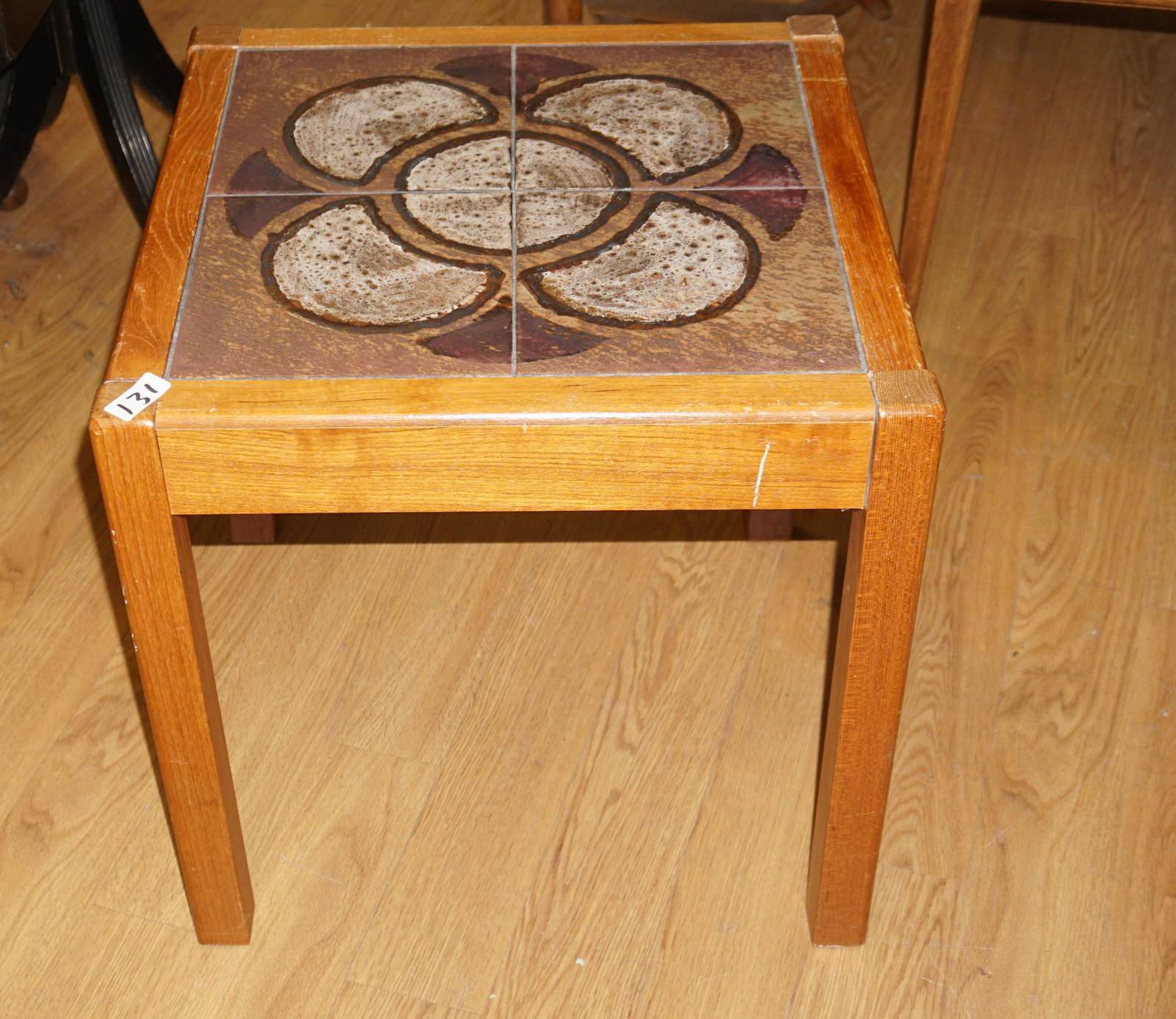 Danish Teak Wood Tile Top Table (1 of 3)