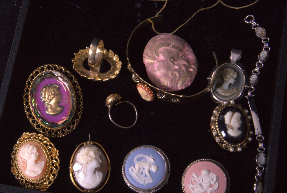 Lot of Wedgwood & Cameo Pins (1 of 1)