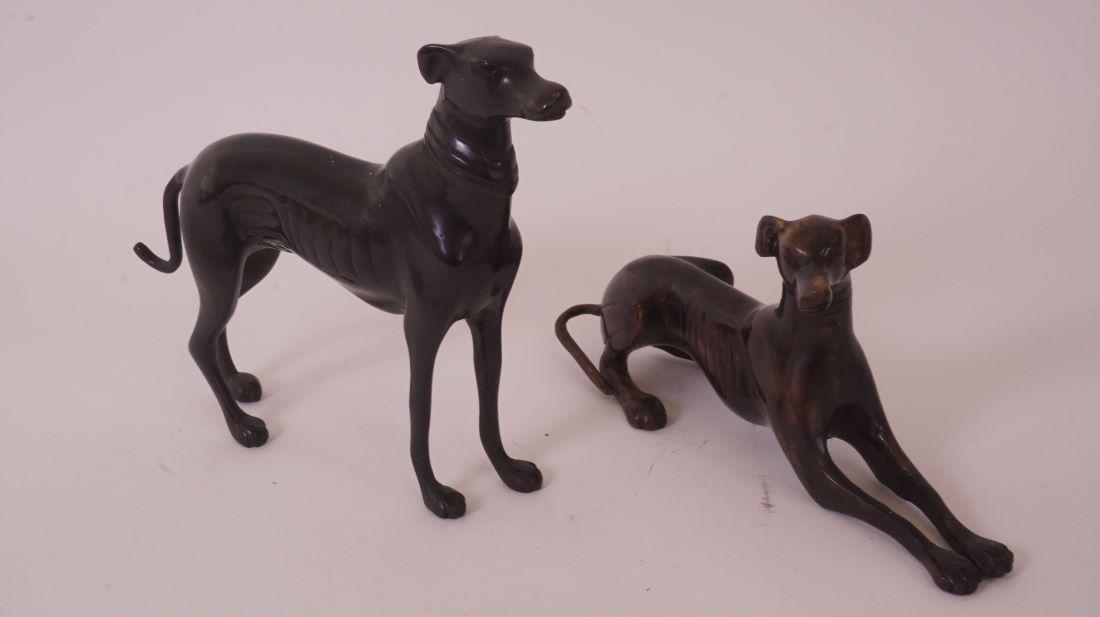 Pair of Bronze Grey Hounds Sculptures (1 of 5)