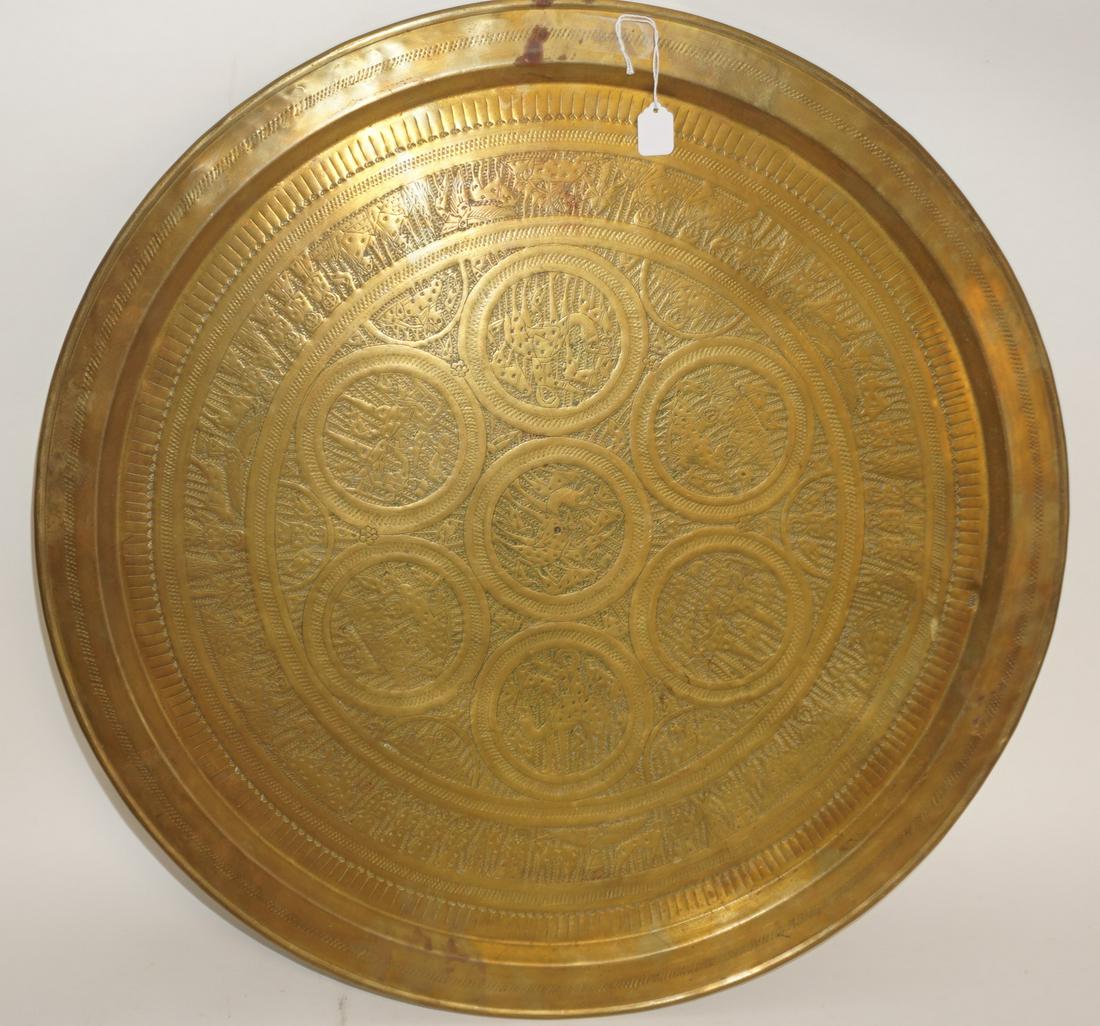 Middle Eastern large Brass Round Tray (1 of 3)