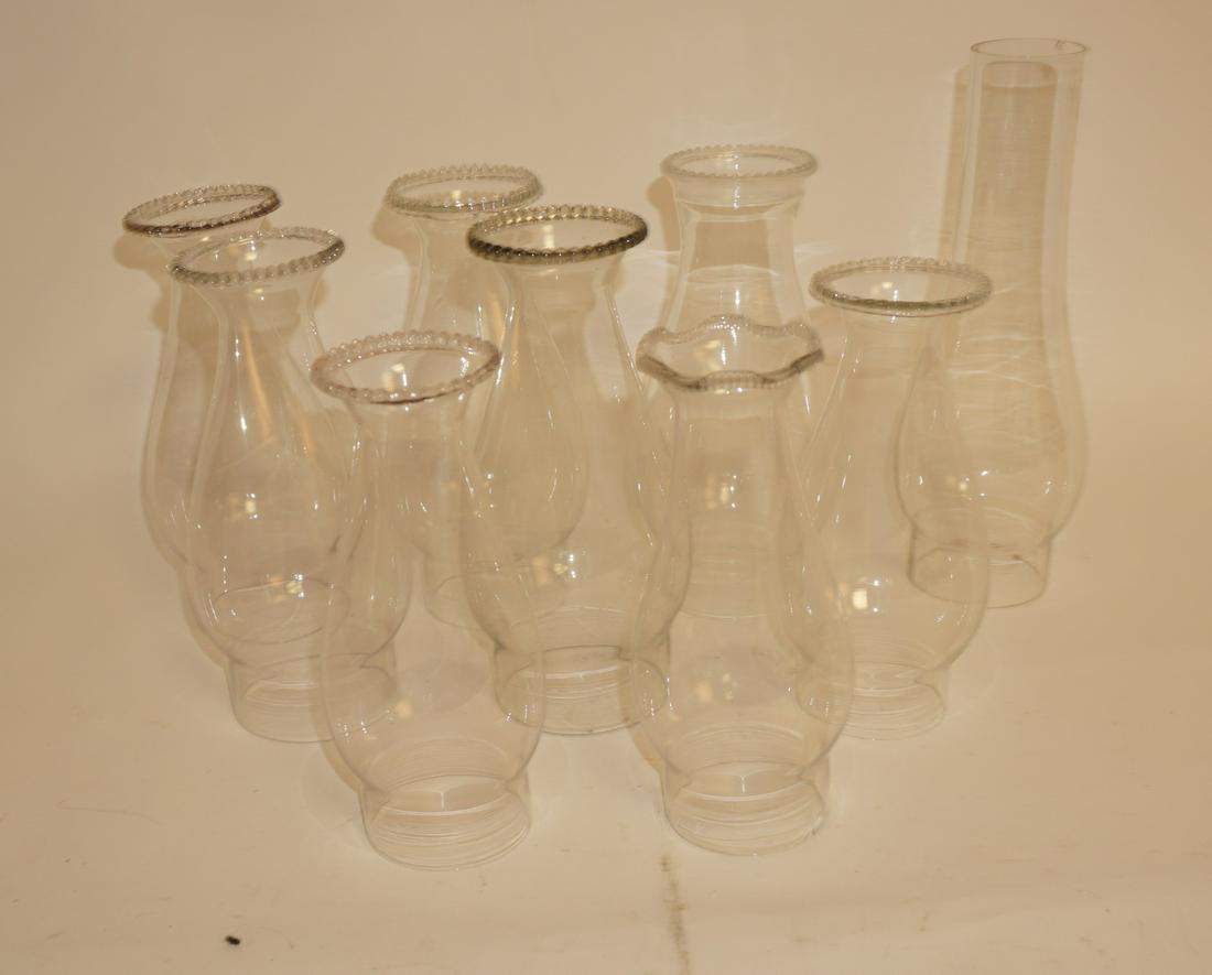 Misc. Lot of Antique Glass Chimneys for Oil Lamps Lighting: Misc. Lot of Antique Glass Chimneys for Oil Lamps Lighting