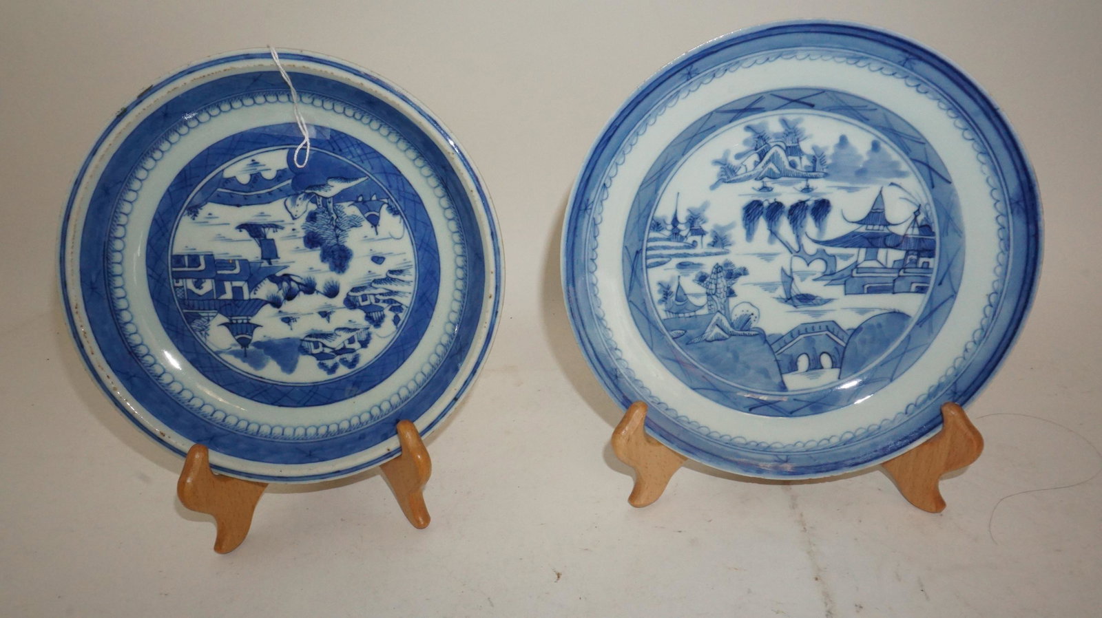 Two Chinese Canton Porcelain Blue & white Plate (1 of 4)