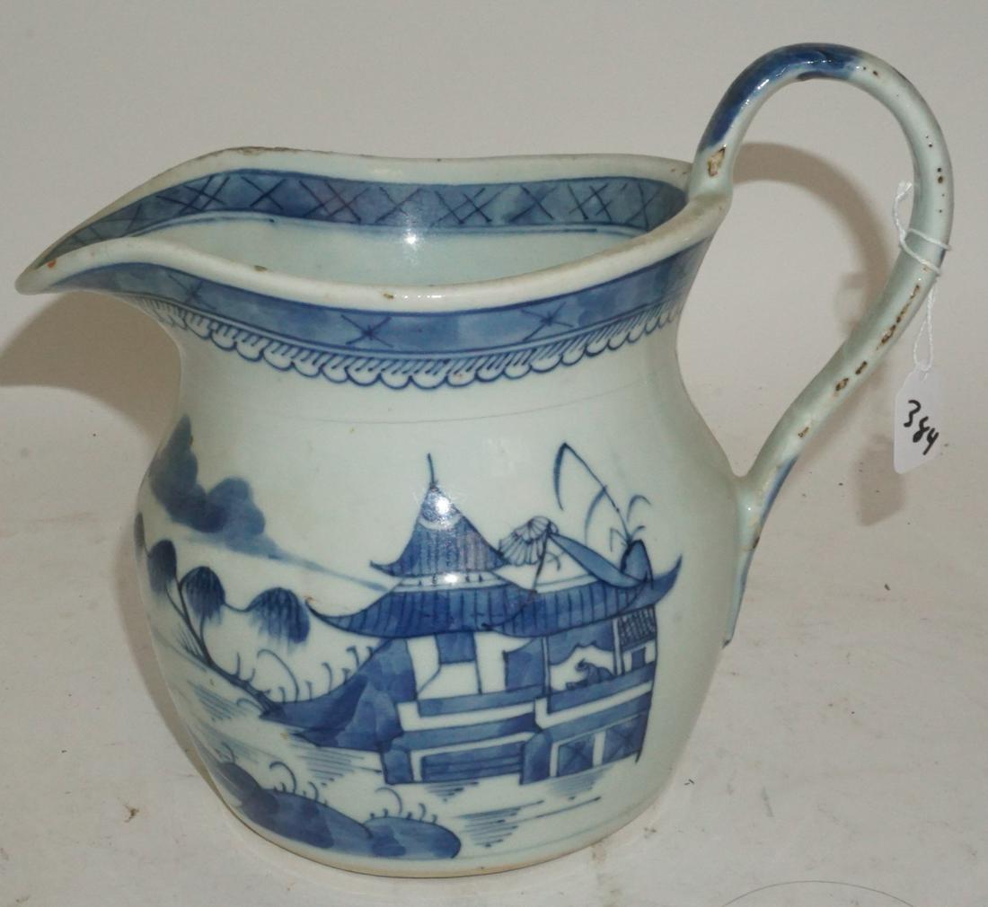 Chinese Canton Porcelain Blue & white Large Pitcher (1 of 5)