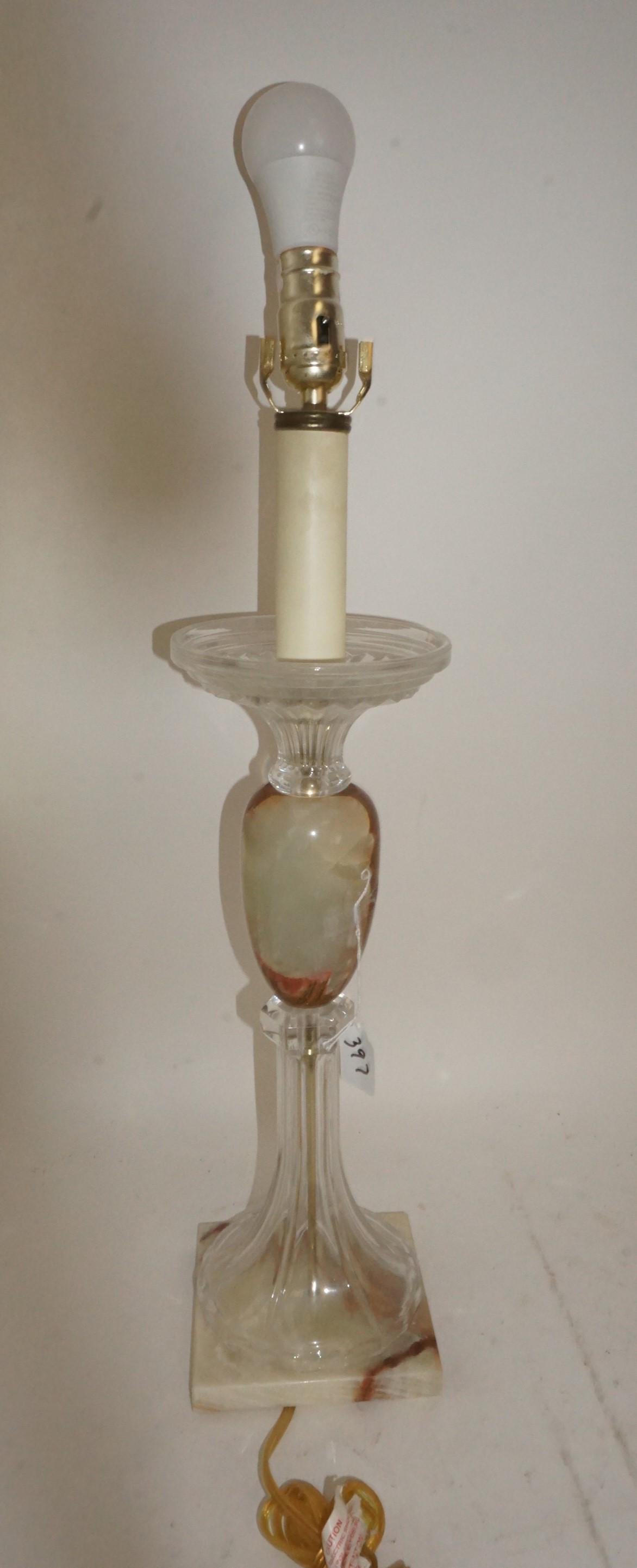 Marble & Crystal Lamp: Marble & Crystal Lamp 25" high