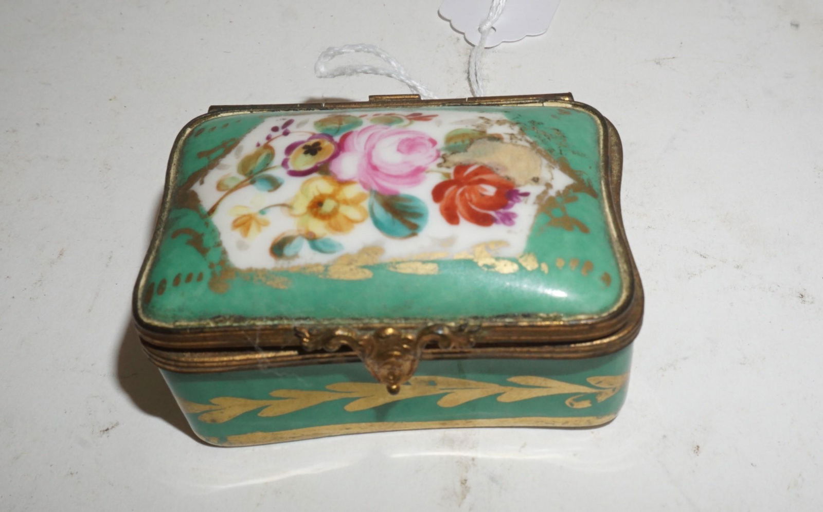 French Savre Porcelain hand painted Pill Box (1 of 4)