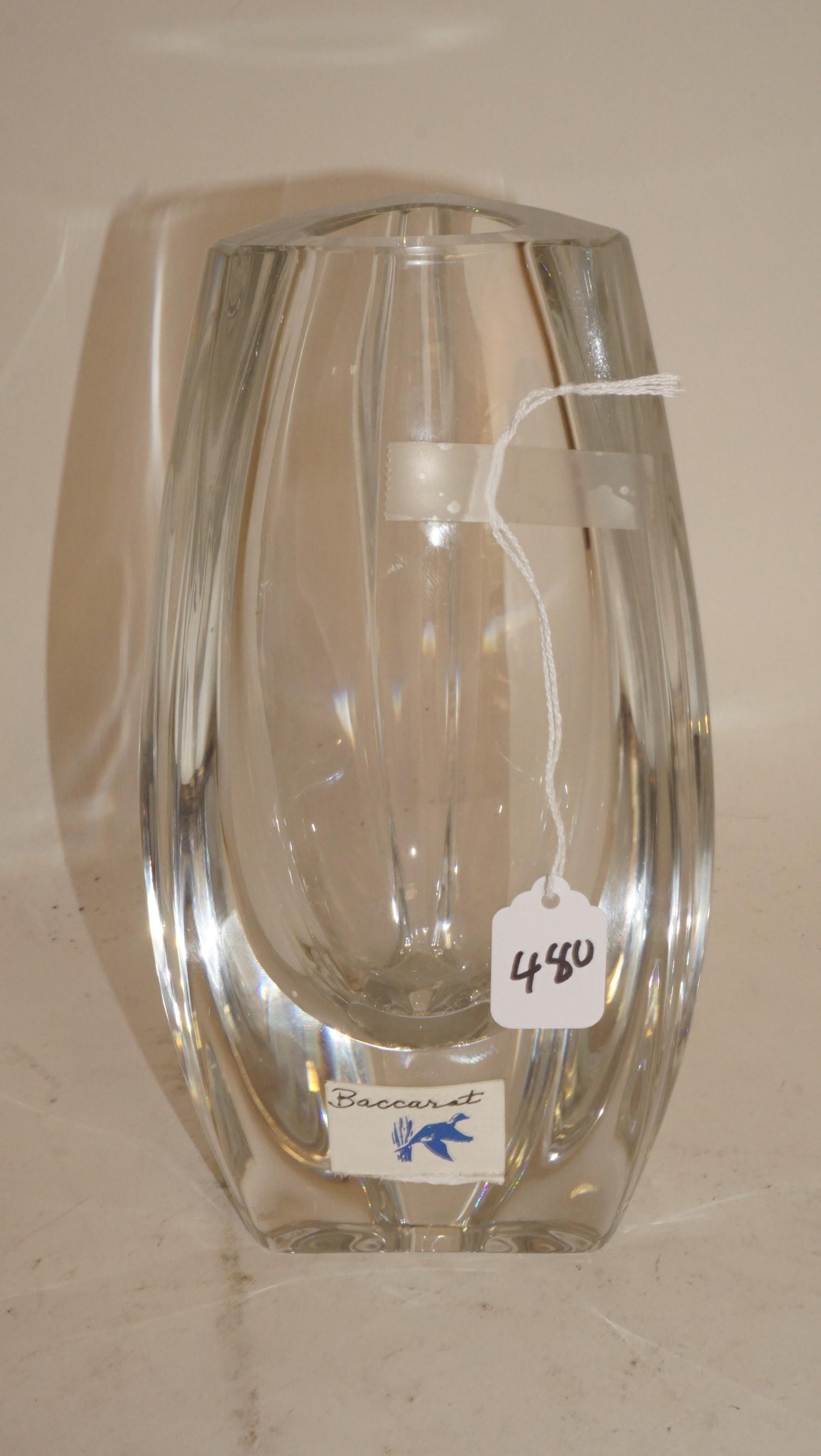 Baccarat Mid-Century Modern Art Glass Paperweight - Vase: Baccarat Mid-Century Modern Art Glass Paperweight - Vase 4"w x 4"d x 7.5"h