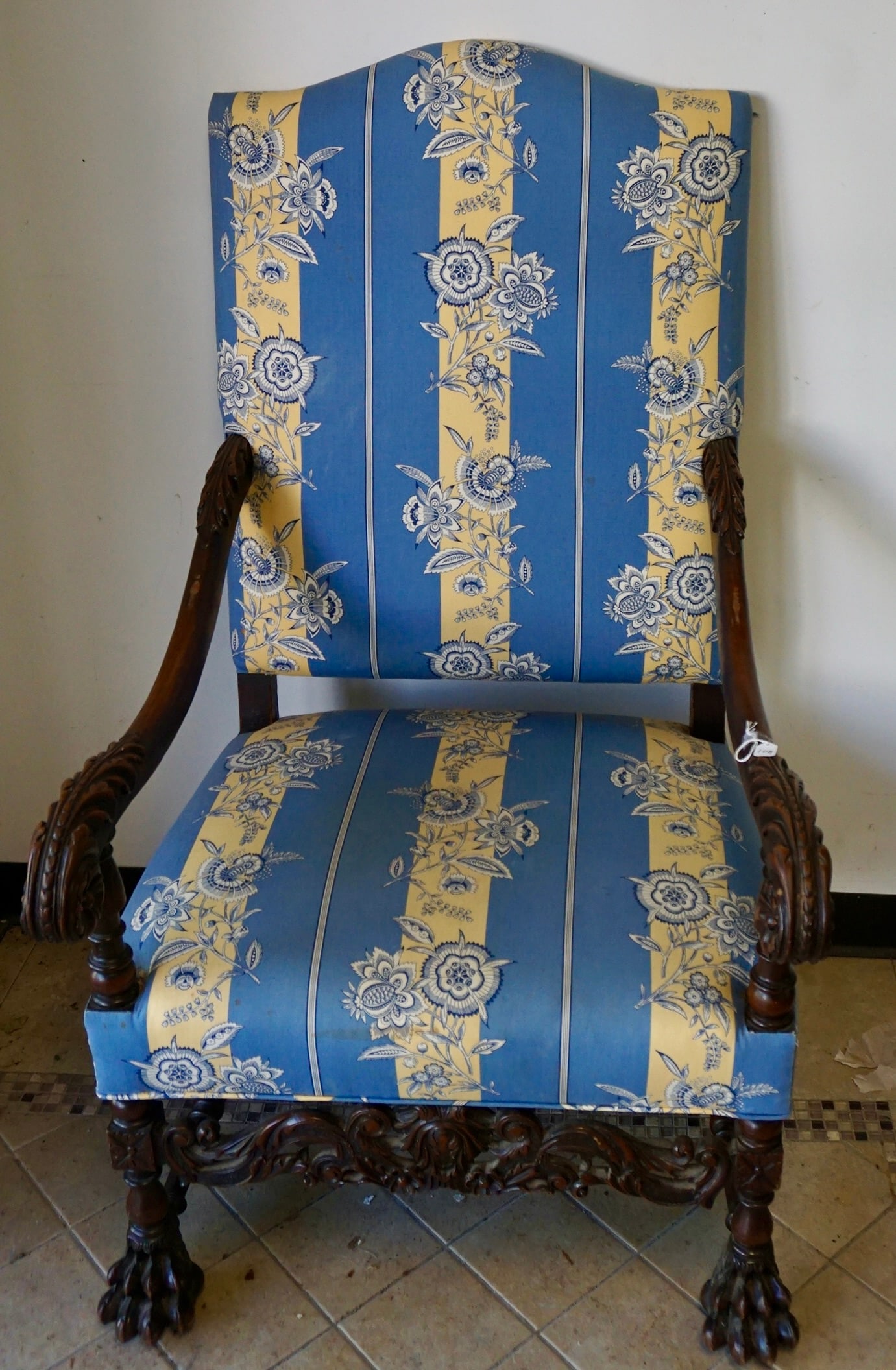 Handcrafted Kings Chair Heavily carved Jacobean Style  with Paw Feet (1 of 5)