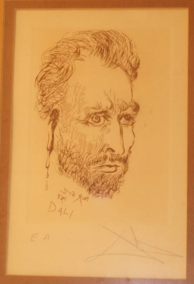 Portrait of Vicent Vangogh by Salvador Dali Signed in Pencil (1 of 4)