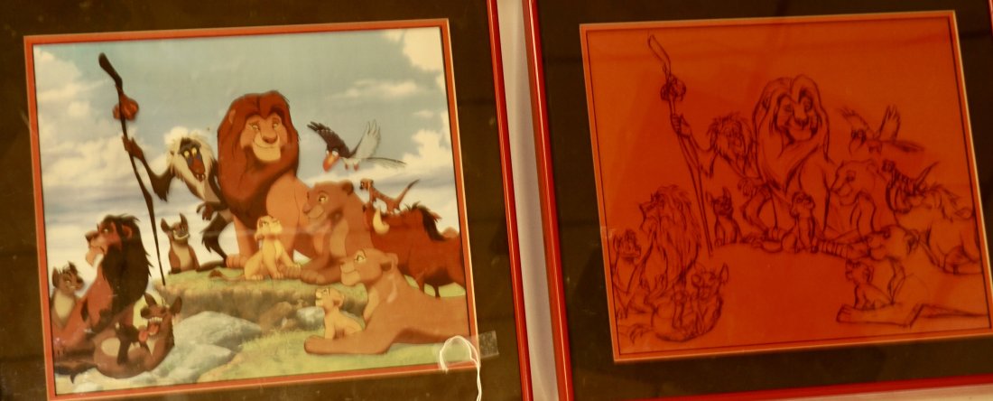 Disney Lion King 2 Animation Cels Outline Sketch Drawing and Full color art of all characters (1 of 3)