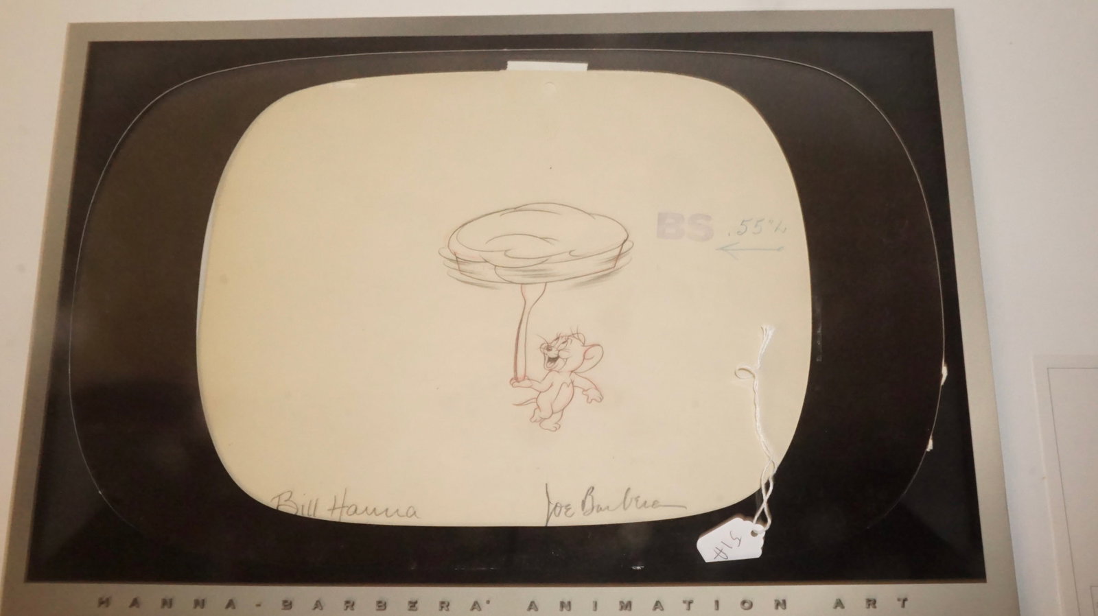 Original Production Drawing 'Mouse Cleaning' Vintage Tom & Jerry 1948 Signed by Bill Hauna & Joe: In Original Protective Folders Measures 17.5" x 14"