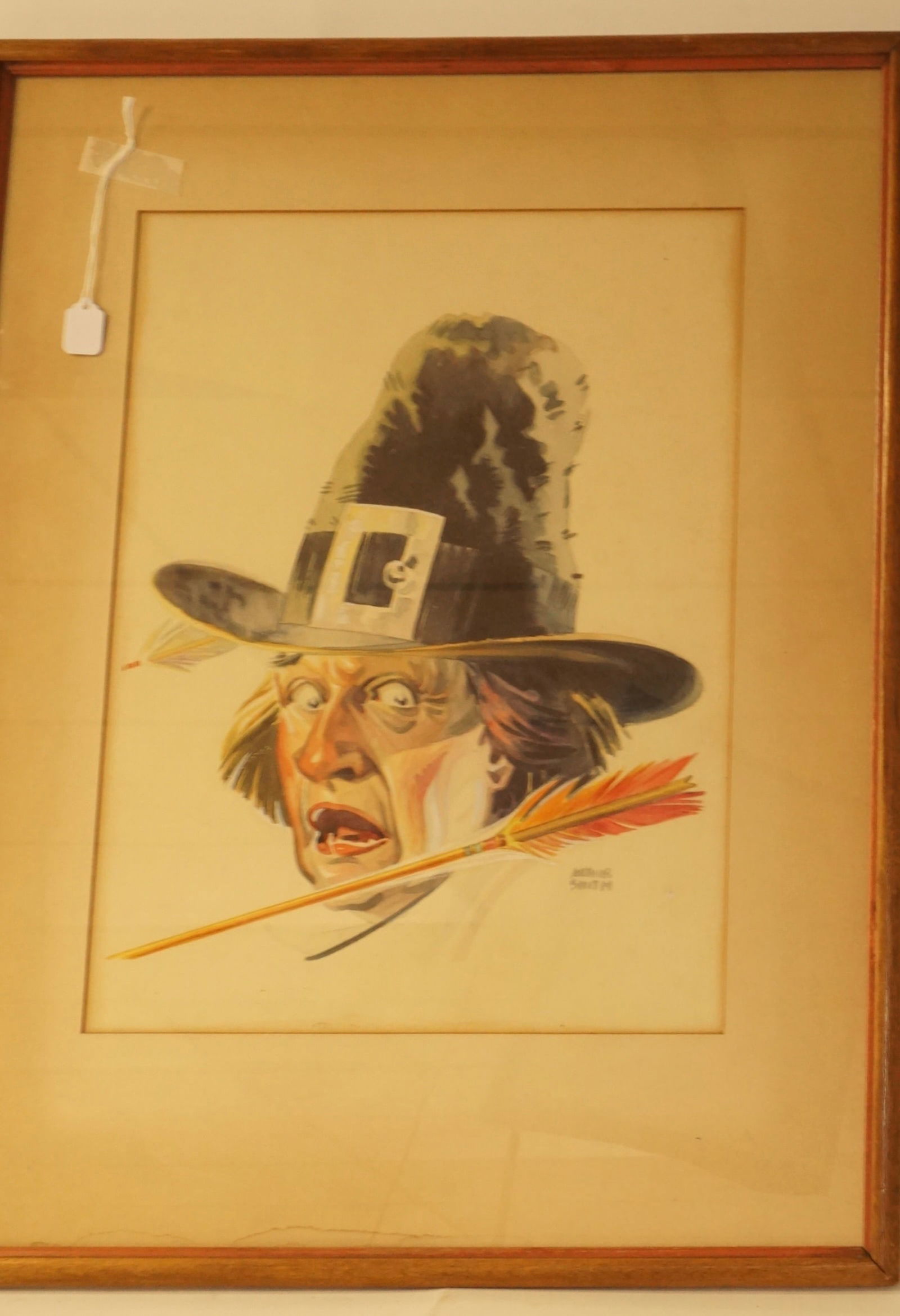 Arthur Smith WaterColor of Pilgram: Arthur Smith WaterColor of Pilgram 20' x 25"