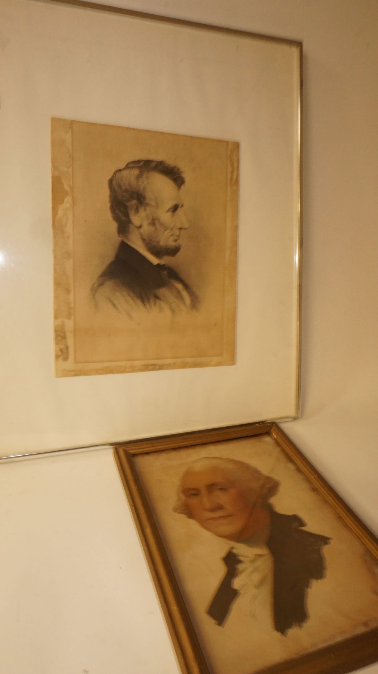 Steel Engraving Abraham Lincoln & Print George Washington (1 of 4)