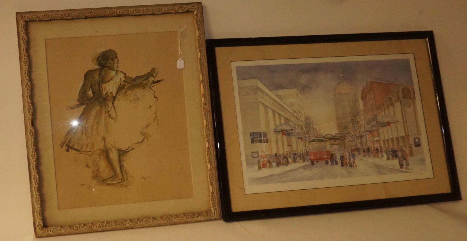 Part Prints Lot of 2 Degas Ballerinas & Street Scene (1 of 4)