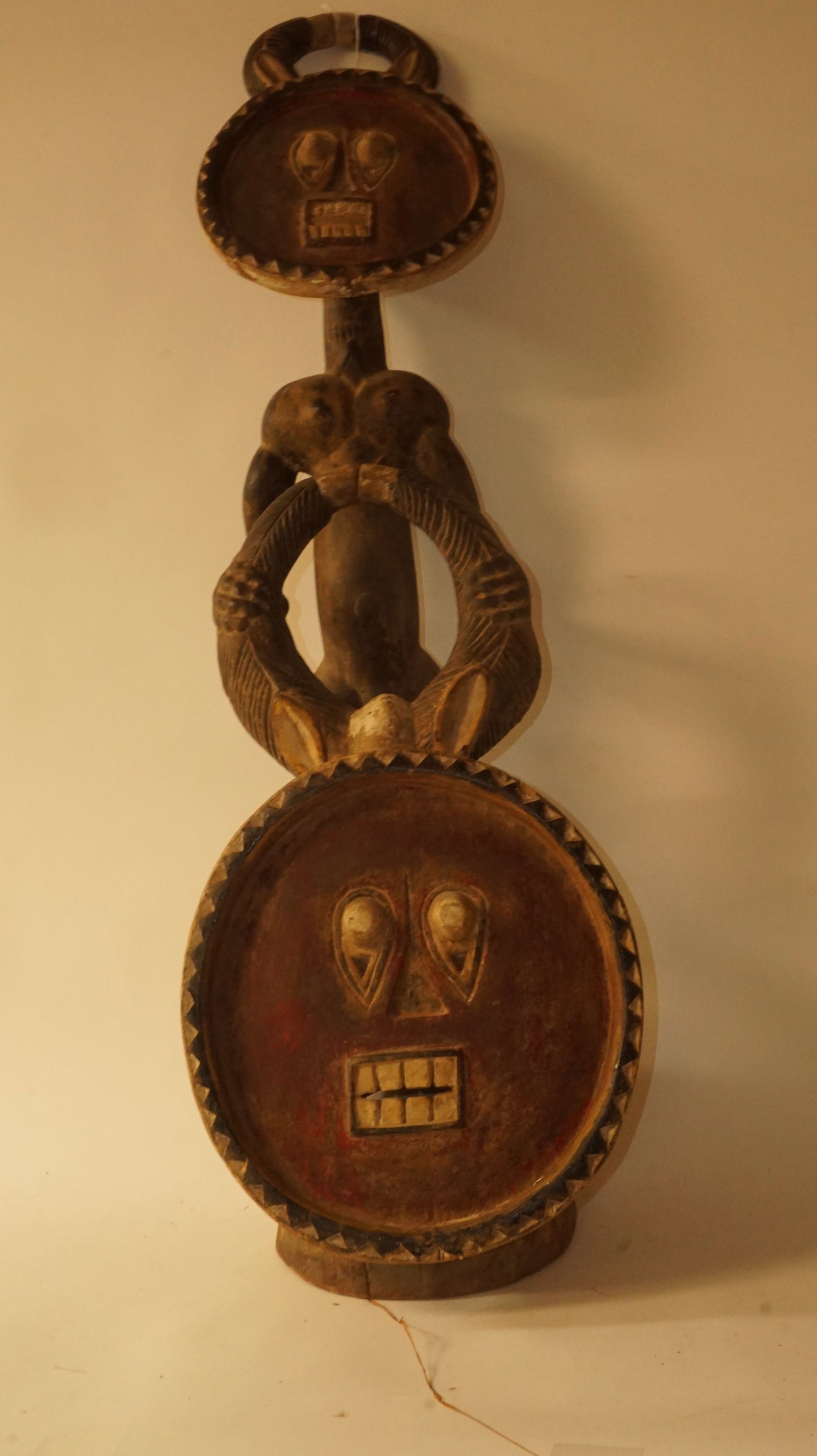 Large African Figural Mask Carved Wood (1 of 4)