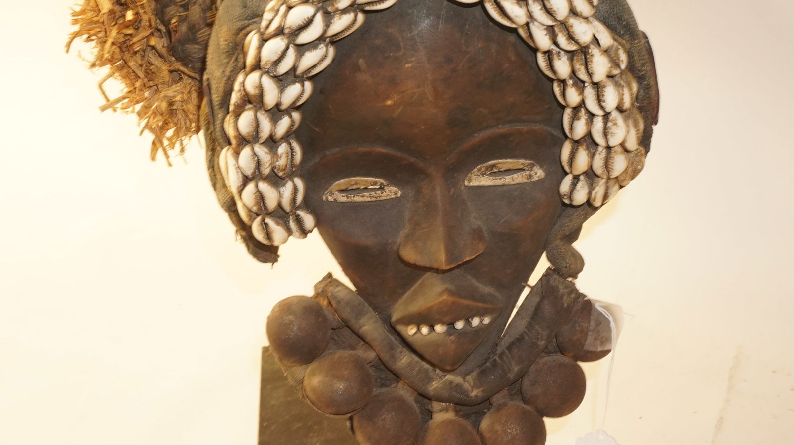 African Dan Mask Ivory Coast with Elaborate Head Dress (1 of 5)