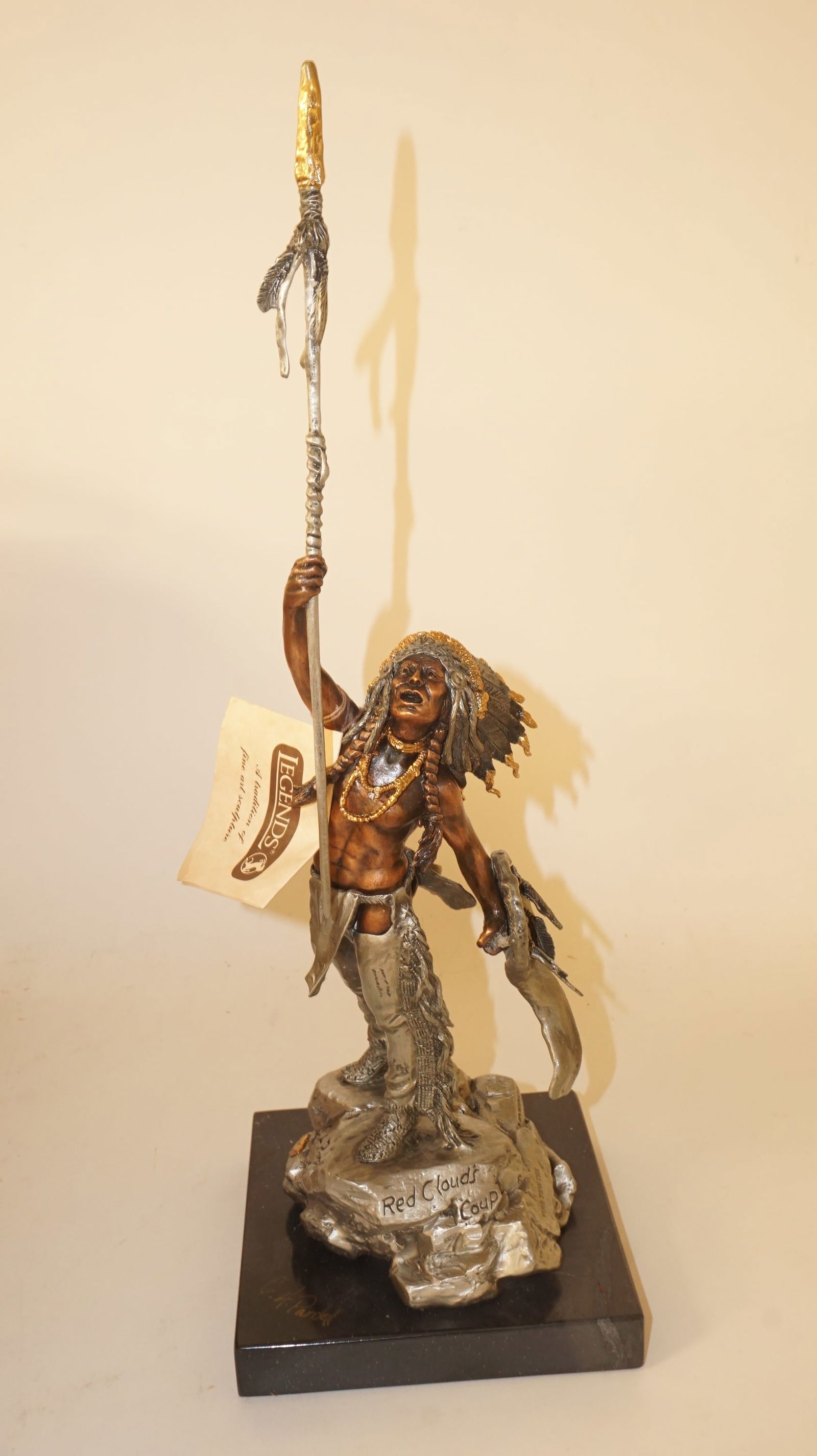 Red Clouds Coup' Christopher A Pardell Native American Mixed Medium Sculpture (1 of 5)